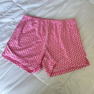 NiVO Golf Tennis Hike Walk Shorts Womens Medium M Pink White Geometric Gym Yoga